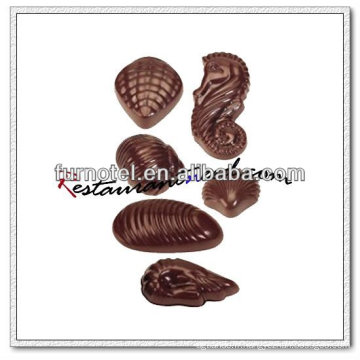 V154 PC Plastique 6 Types de moule à chocolat en forme de coquille